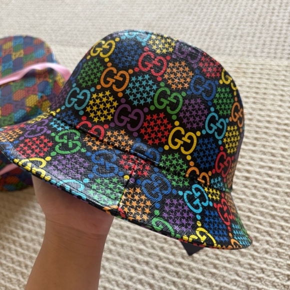 ?RARE?Gucci Multicolor Leather Hat main image 4